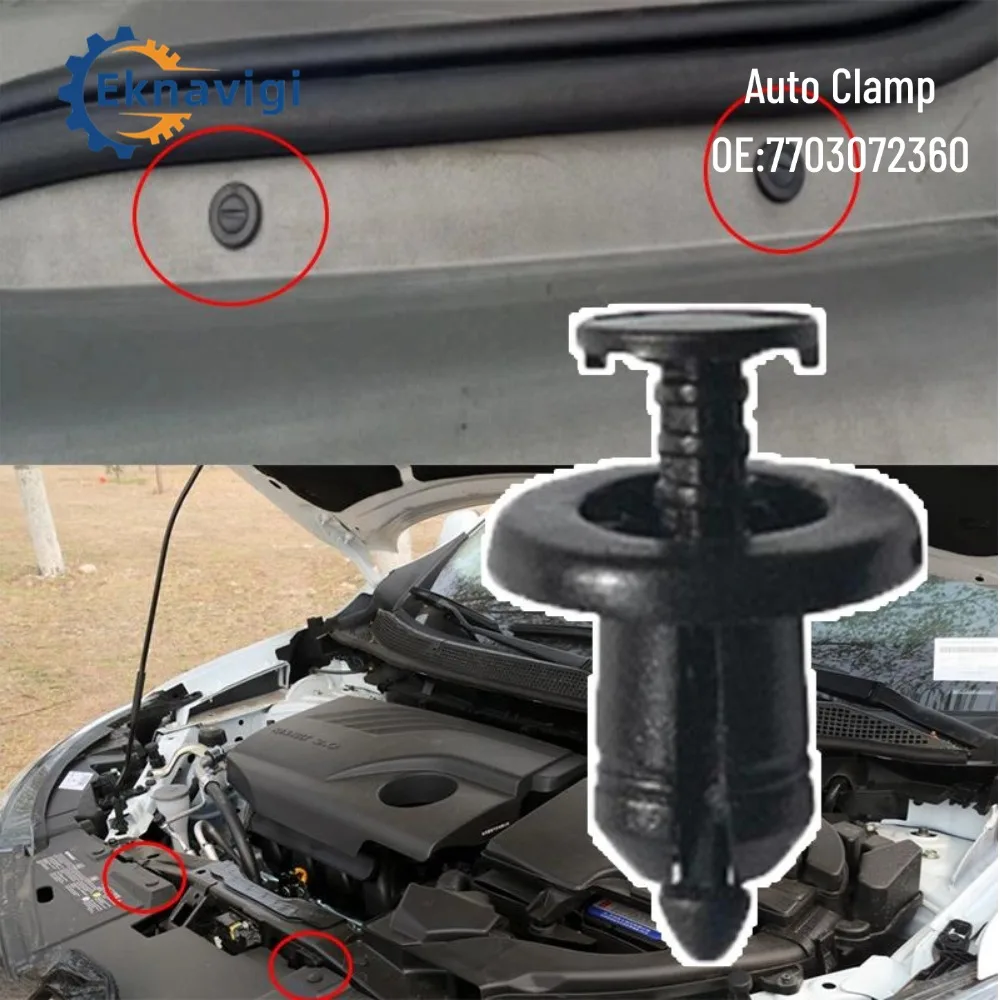 30pcs OE:7703072360 For Renault Plastic Trim Clips Bumpers Engine Shields Trays Trims Linings