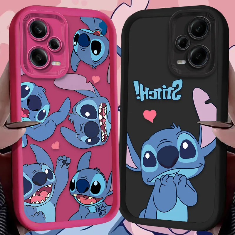 Cartoon Disney Stitch Love Heart Case for Xiaomi Redmi Note 13 12 11 Pro Plus 4G 5G 12S 11S 10S 10 9 9S Redmi 14C 13C 12C A3 12