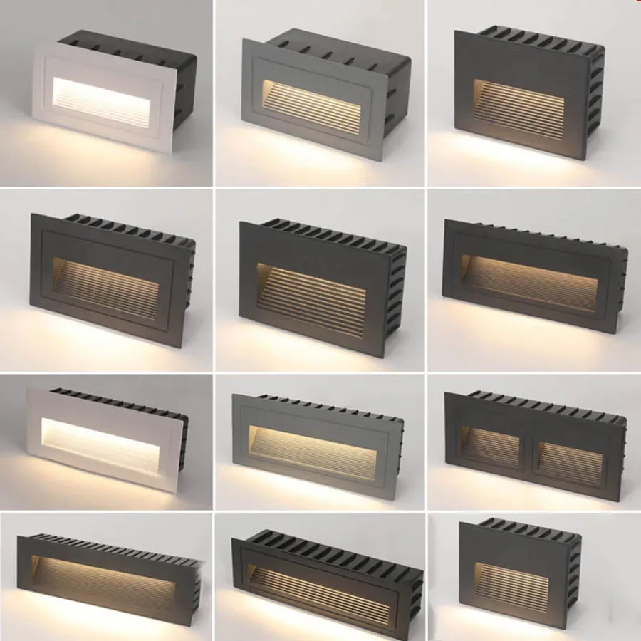 aluminio incorporado escadaria canto lampada impermeavel led step light ao ar livre embutido lampada de parede stair footlight 3w 5w 10w ip65 01