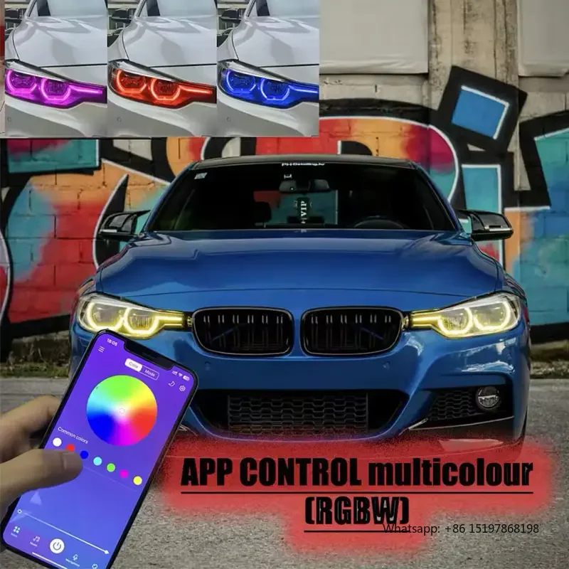 SJC für BMW 3er F30 F36 F80 Scheinwerfer RGB Modul Scheinwerfer DRL Modul Auto Zubehör Lila Weiß (NUR 6-2018 LCI LED)