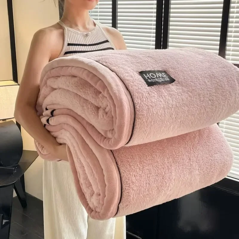 Luxury Plush Flannel Blanket Winter Warm Bed Blanket For Living Room Solid Color Light Washable Sofa Blankets 120/150/180/200cm