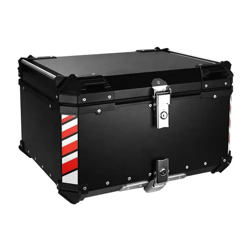 

85L Black Alloy Top Box Motorcycle Top Aluminum Boxes Delivery Motorbike