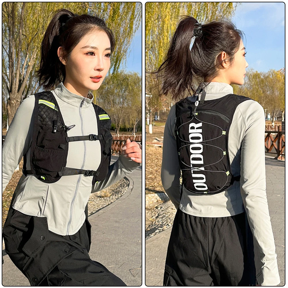 1 قطعة سترة الجري المائية على ظهره ، حقيبة ظهر مائية خفيفة الوزن ، حقيبة ظهر ترطيب سترة للجري للمشي لمسافات طويلة وركوب الدراجات للنساء والرجال