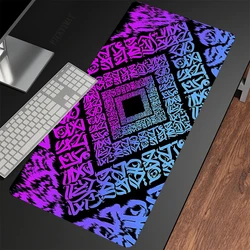 Calligraphy And Characters 80x30cm XXL Lock Edge Mousepads Large Gaming Mousepad Keyboard Mats Natural Rubber Mouse Mat