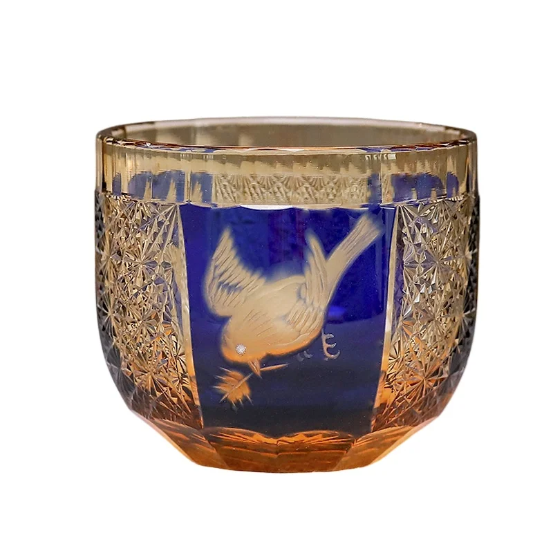 

Hand-carved 60ml transparent Baijiu cup Japanese sake cup business gift