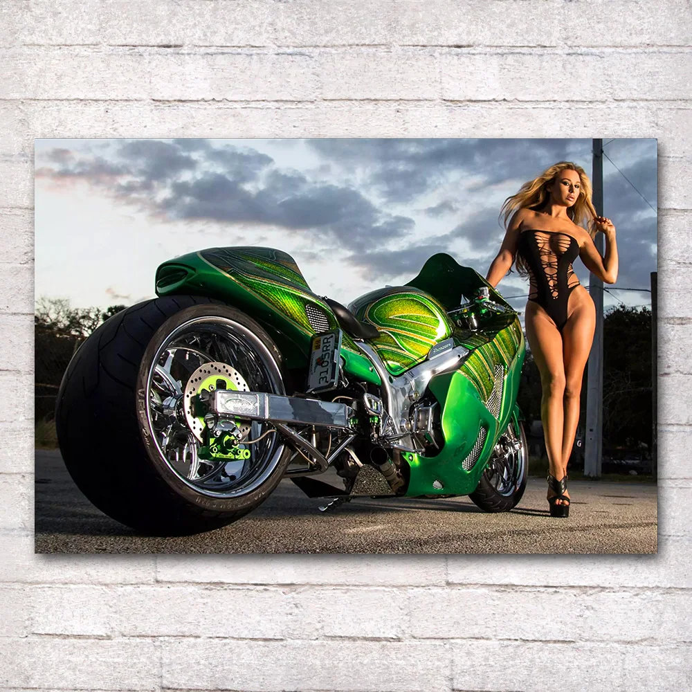 Sport Bike Suzuki Hayabusa Canvas Print Painting Home Decor Wall Art Poster For Hotel Bar Bedroom Living Room Picture Decoration