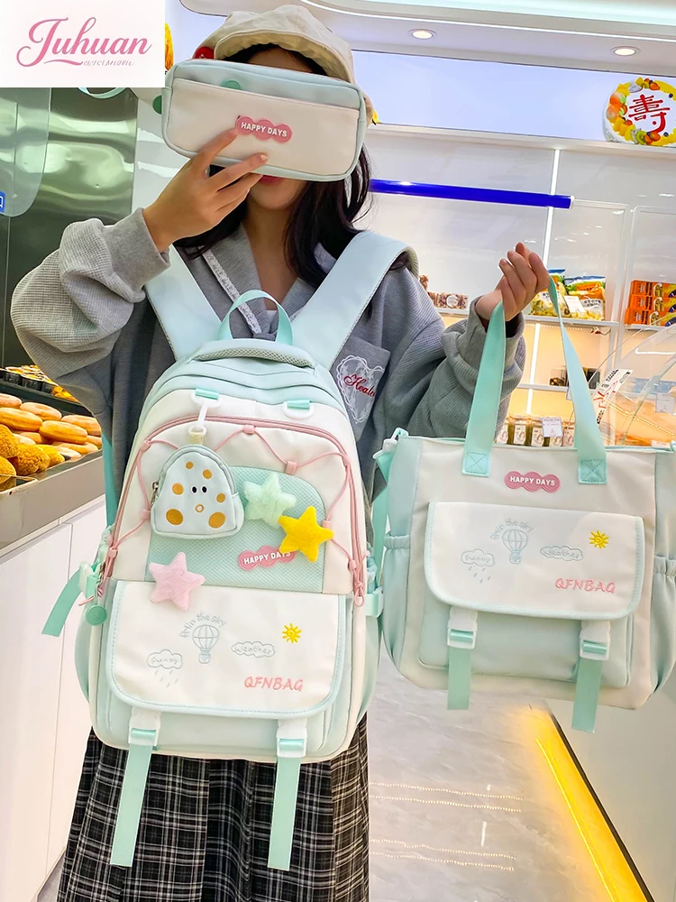Candy Color Series Cute Schoolbag for Girls Junior High School Students Large Capacity Lightweight Backpack School Ceremony