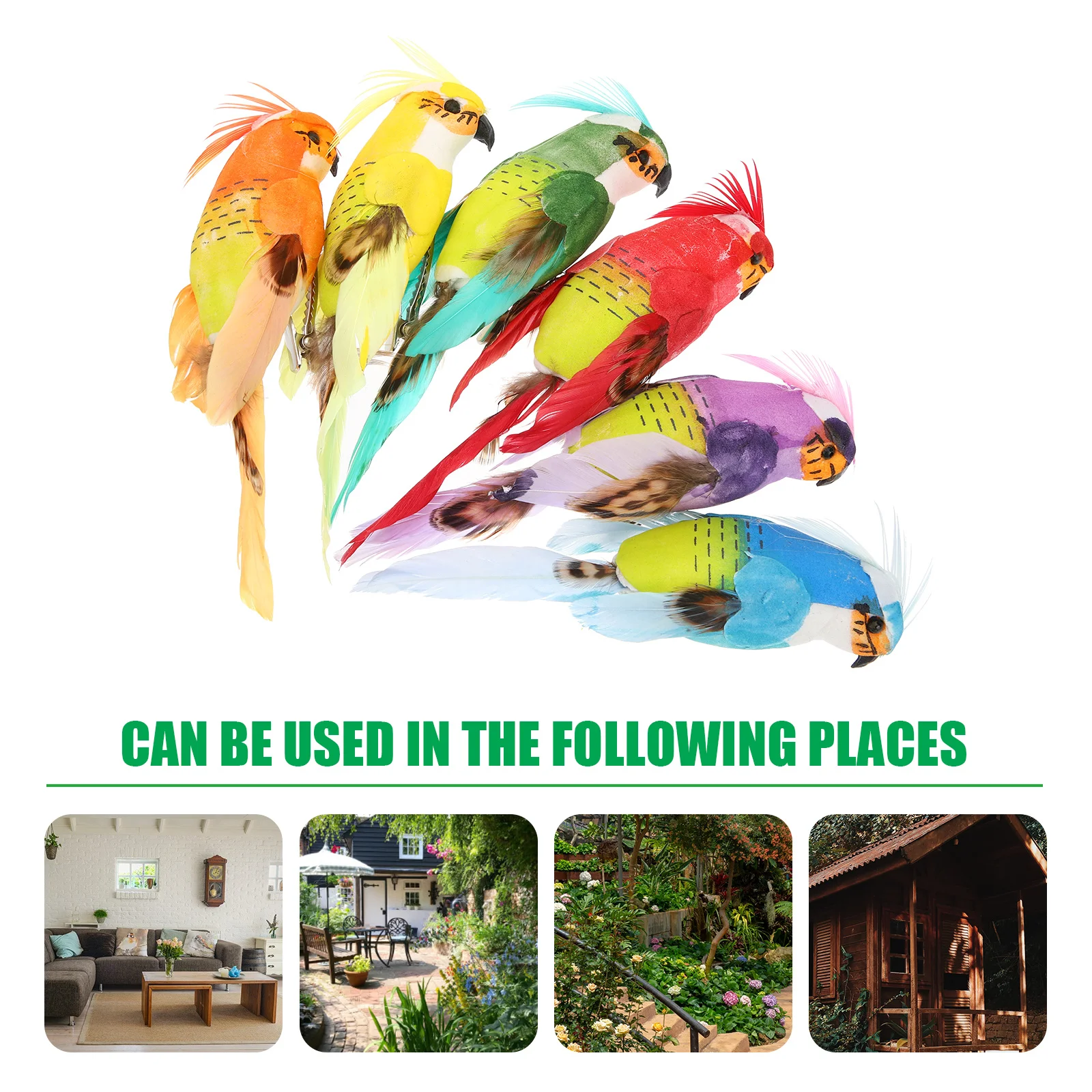 

6Pcs Artificial Foam Birds Realistic Clip on Bird Decoration for Home Garden Wedding Christmas Party Ornament