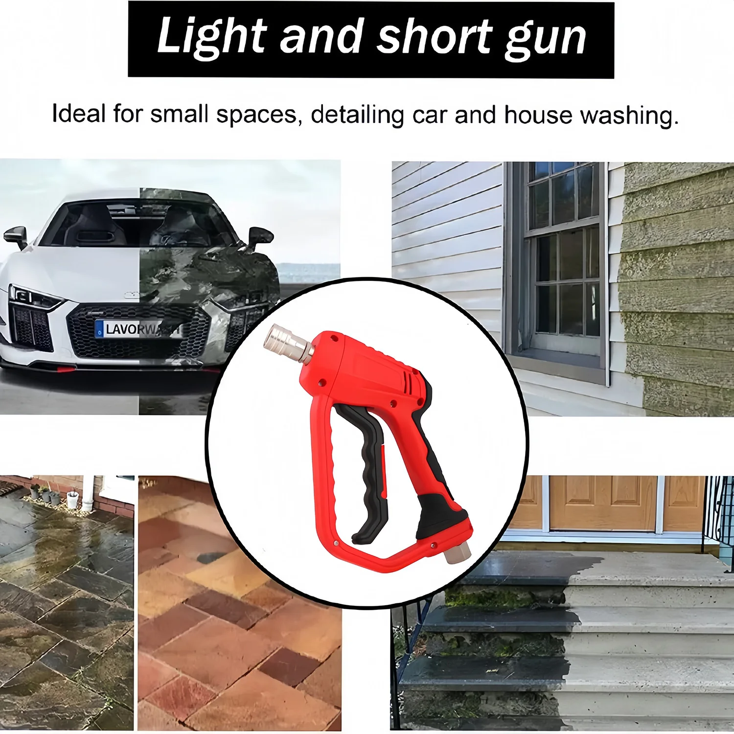 جهاز تنظيف يعمل بالضغط العالي بندقية قصيرة 3/8 M22-14/15 مللي متر تركيبات توصيل سريعة متوافقة لخرطوم الضغط