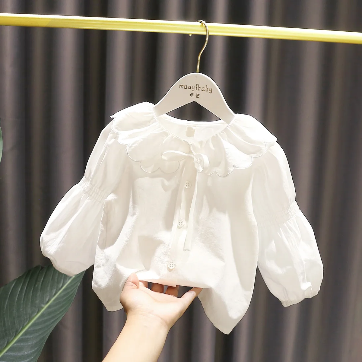 

Girl Baby Cute Collar Top Spring and Autumn New Girl Long Sleeve Pure Cotton Shirt Kids Blouse 0-6Y