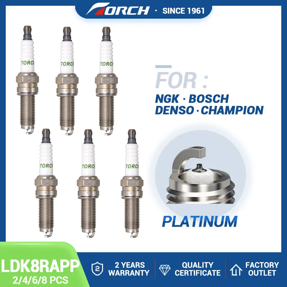 2-8PCS Double Platinum Candles Torch LDK8RAPP Replace for DONGFENG SFG15T 3707200-F00-00A 3707200F0000A Spark plug Auto Parts