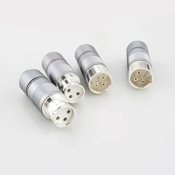 VD00S Hi-End Silver plated Tellurium Copper Male female XLR Connector audio XLR balance plug connector for Audio Cable