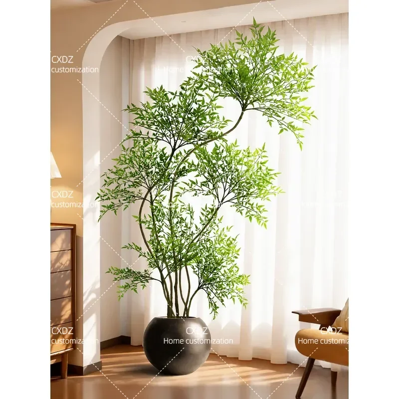 Fake green plant decoration indoor potted plant large floor ornament living room high-end light luxury anti-real green plant