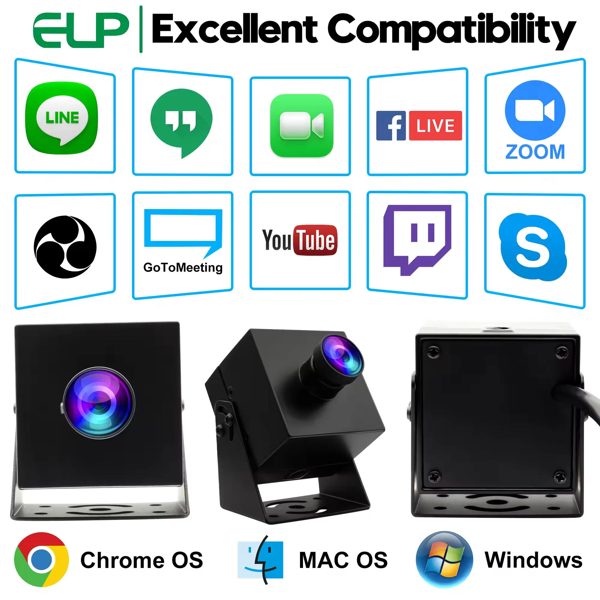 Cámara USB ELP 12MP IMX577 cámara web gran angular de 170 grados 4K 30fps 1080P 120fps cámara de vídeo UVC de alta velocidad para Windows Linux Mac