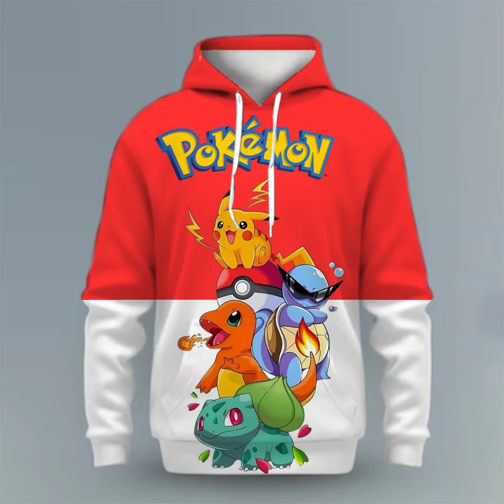 

2025 autumn and winter new children's hoodie-Pokémon animation 3d printed sweatshirt, novel style for boys and girls