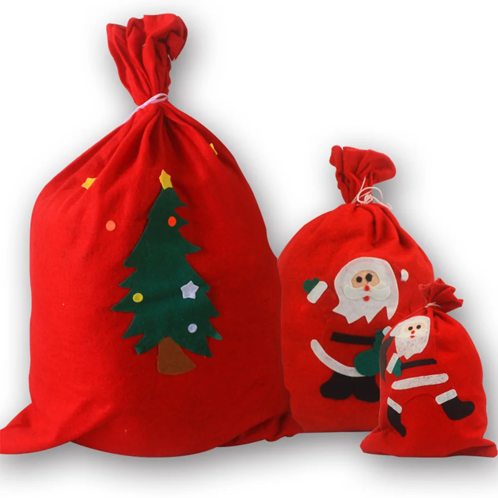 

20x30cm Christmas Gift Bag Lovely Holiday Fabric Pouch for Presents Candy Storage Decorated Tree Fireplace Bed End Party