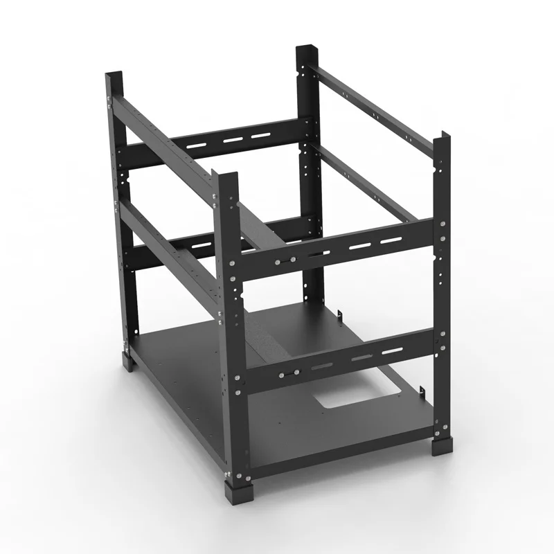 Steel Open Air 12 GPU Rig Case Computer Chassis Dual Power For Graphic Card Rack