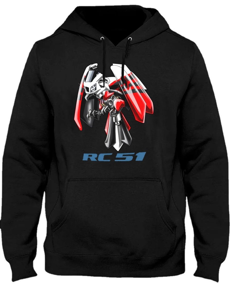 Classic Japanese Motorcycle RC 51 Bird Inspired Pullover Hoodie New 100% Cotton Casual Mens Sweatshirts Fashion Streetwear