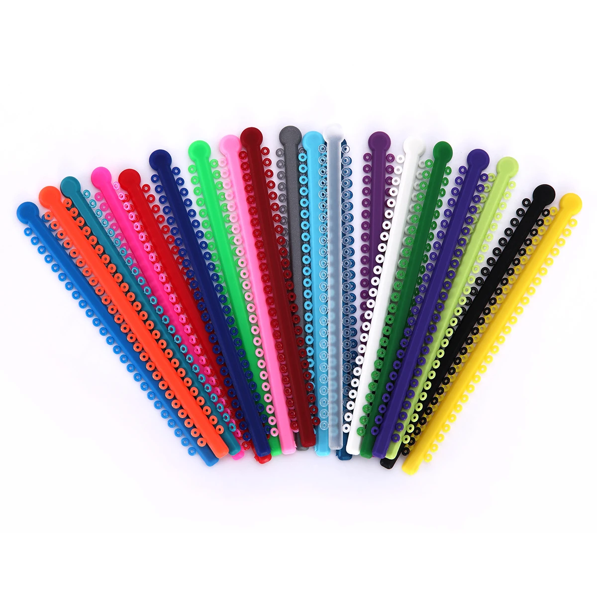 1000 Ties=20 Sticks Dental Orthodontic Elastic Ligature Ties Colorful Bands for Brackets Braces Orthodontics Treatment