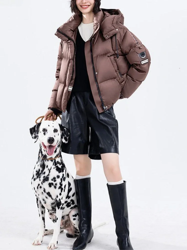 Inverno nova moda streetwear casacos curtos feminino fino manga longa para baixo casacos vintage elegante escritório casual jaqueta de algodão quente