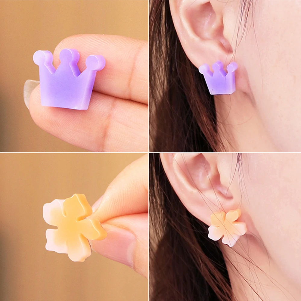 1pc bonito earnail resina epóxi molde diy pequeno urso flor estrela brinco pingente colar chaveiro molde de silicone jóias artesanais