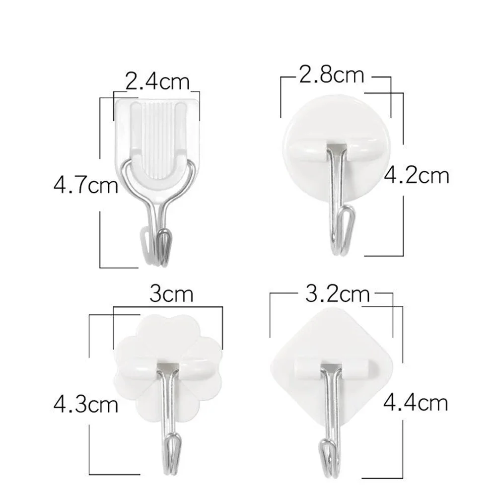 10Pcs Self-Adhesive Hooks U-Shaped Transparent Wall Hook Sticky Towel Racks For Bathroom Kitchen Key Holder Hanging Shelf