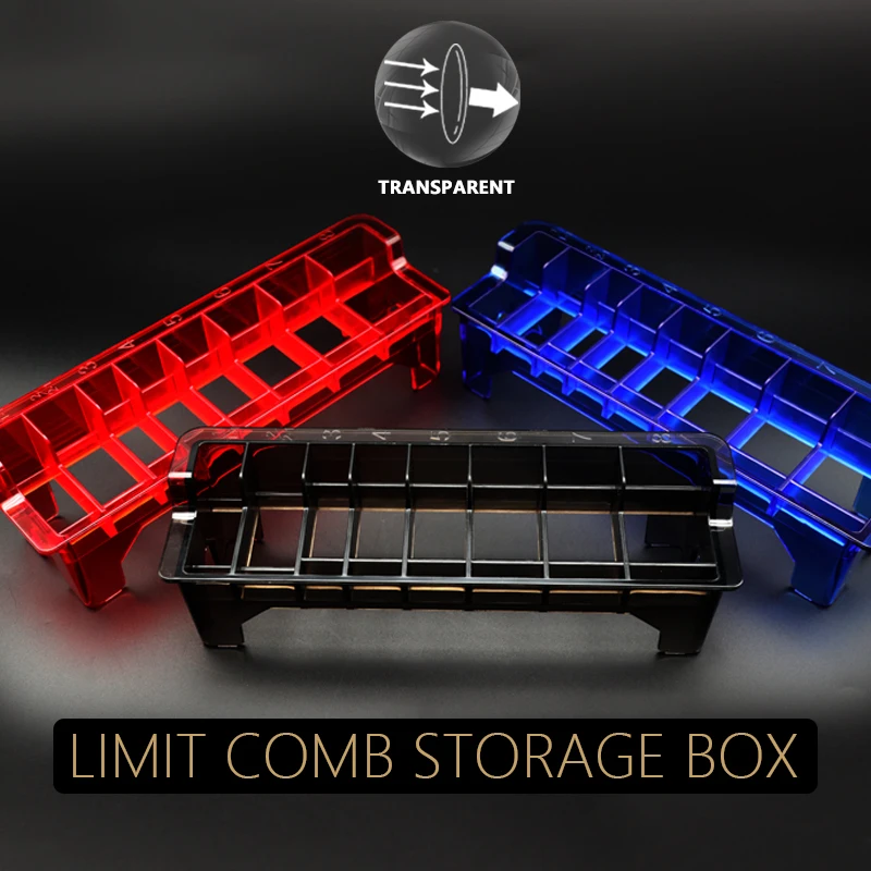 

8 Grid Transparent Storage Box Universal Hair Cliper Limit Comb Rack Holder Barber Salon Hairdressing Tools Limit Comb