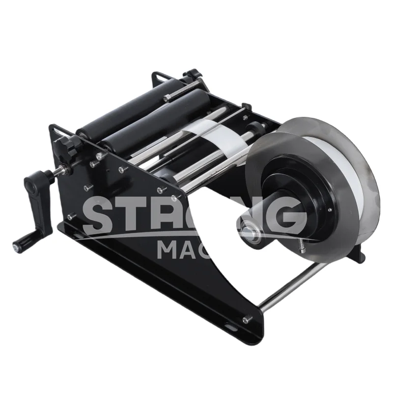 آلة وضع العلامات اليدوية للزجاجات المستديرة مقبض شريط ذاتي اللصق لحقيبة الكرتون فيلم احباط التعبئة والتغليف برميل شبه التلقائي