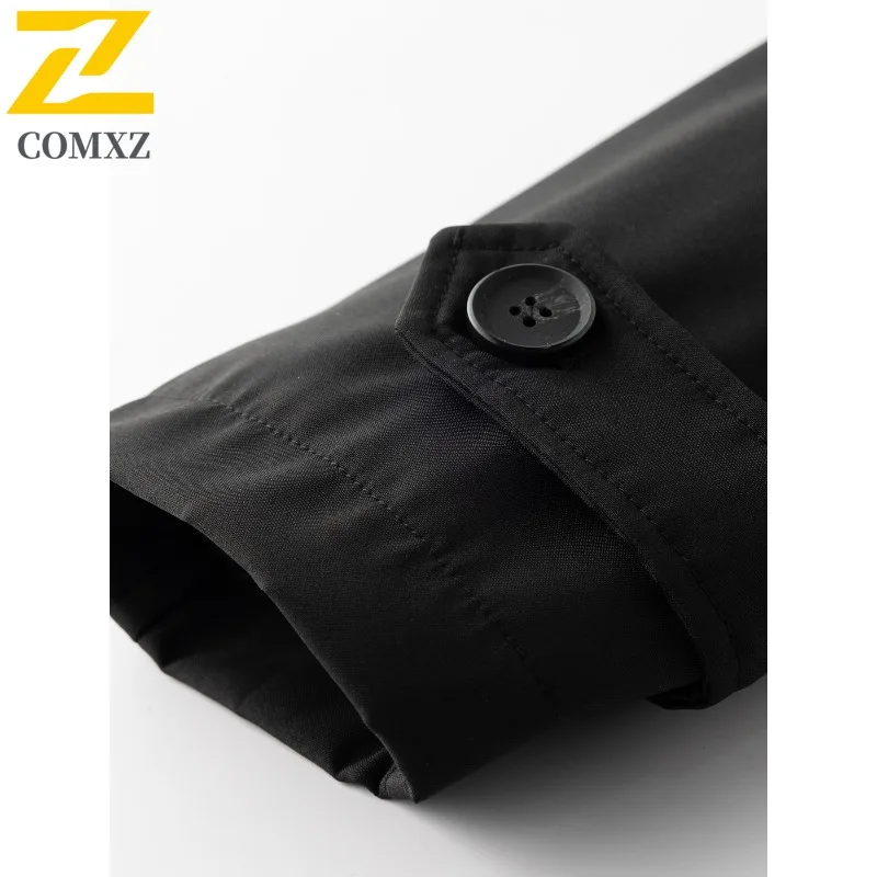 COMXZ Luxury Men Trench 2025 Korean Style Fashion Lightweight Coat Casual Daily Style Windproof Spring Autumn Garment