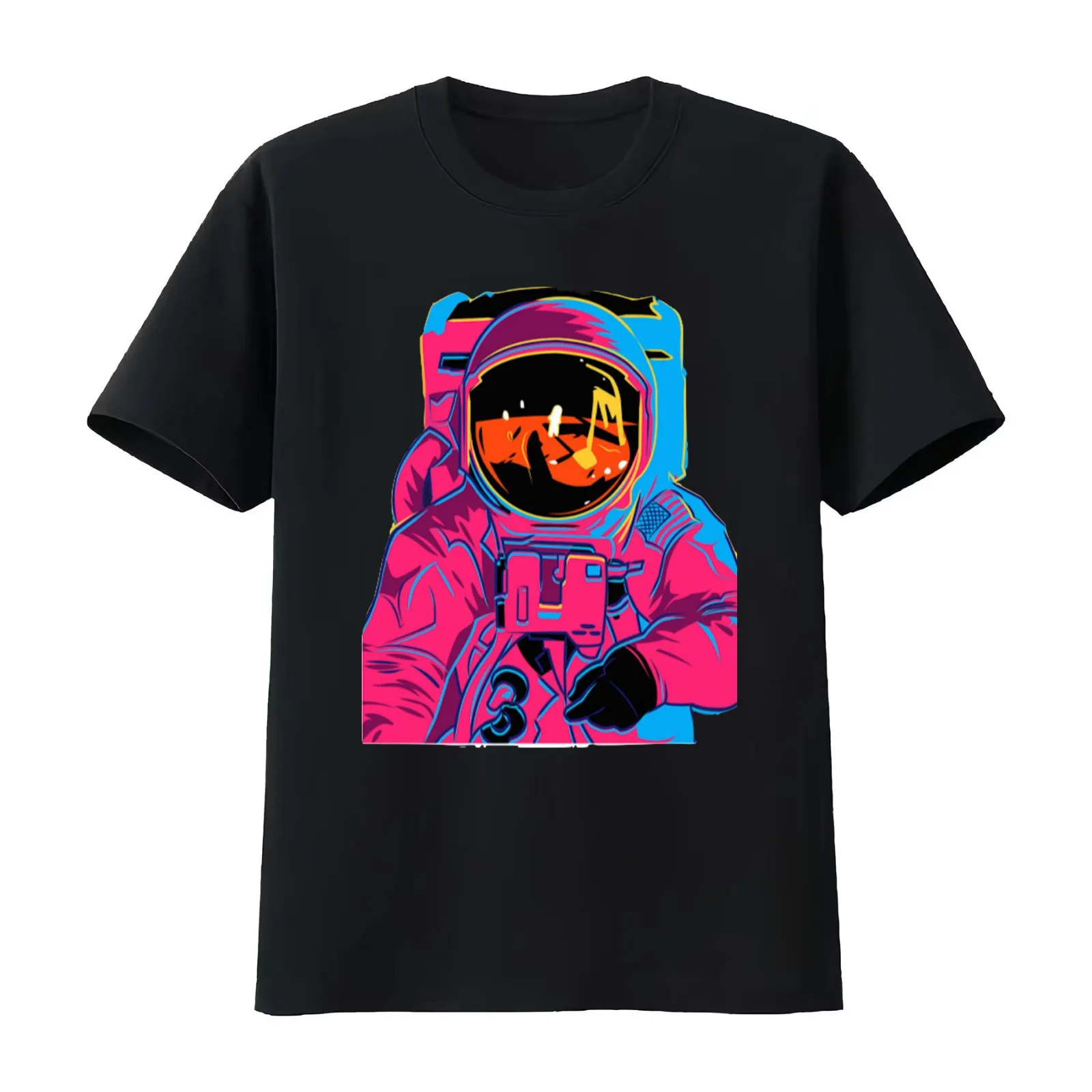 Trippy rainbow Astronaut T-Shirt Summer Casual Cotton Tee Oversized Streetwear Tops Vintage Graphic Print Unisex Men Women