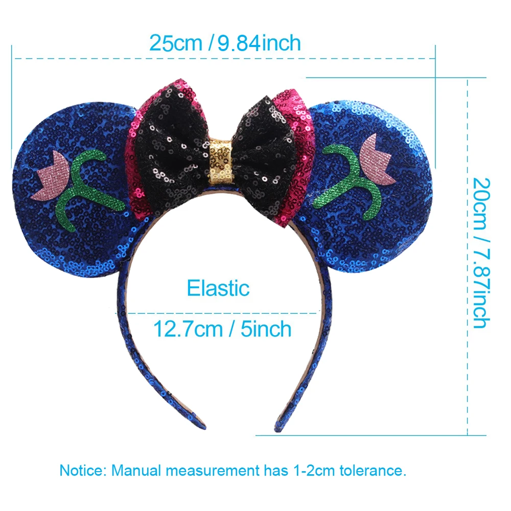 Mickey Minnie Mouse Ear Headbands Frozen Elsa Anna Bow Sequins Hairband For Women Girls Hairband Hair Hoop Hair Accessories