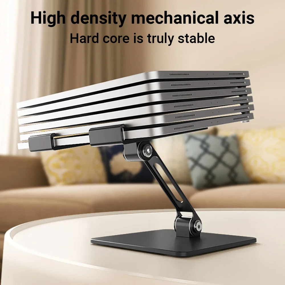 Aluminum Alloy 360°Rotatable Tablet Stand Adjustable Desktop Stable Anti-slip Tablet Holder Foldable Stand for iPad Mobile Phone