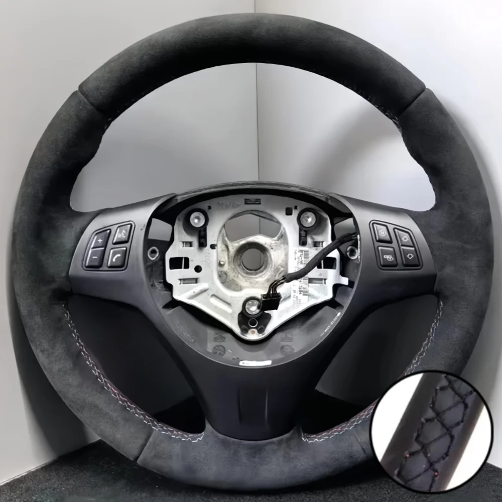 Handgenähter Lenkradbezug aus Wildleder M Sport M3 E90 E91 E92 E87 E81 E82 E88 X1 E84 Lenkradummantelung Geflechtbezug für BMW E93
