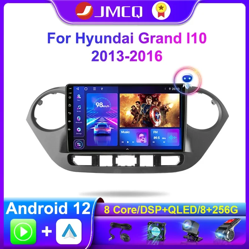 

JMCQ 2 Din Android 12 Car Radio Multimedia Video Player For Hyundai Grand I10 2013-2016 Navigation GPS Car Stereo System Carplay