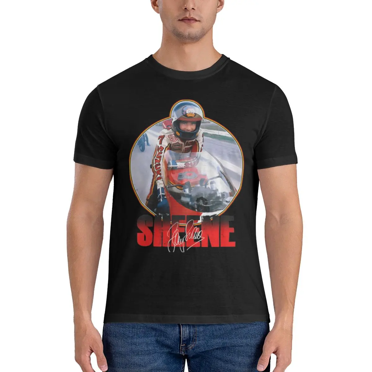 Sheene Mtb T-Shirt Men Barry Sheene Amazing Pure Cotton Tee Shirt O Neck Short Sleeve T Shirt Birthday Gift Clothes