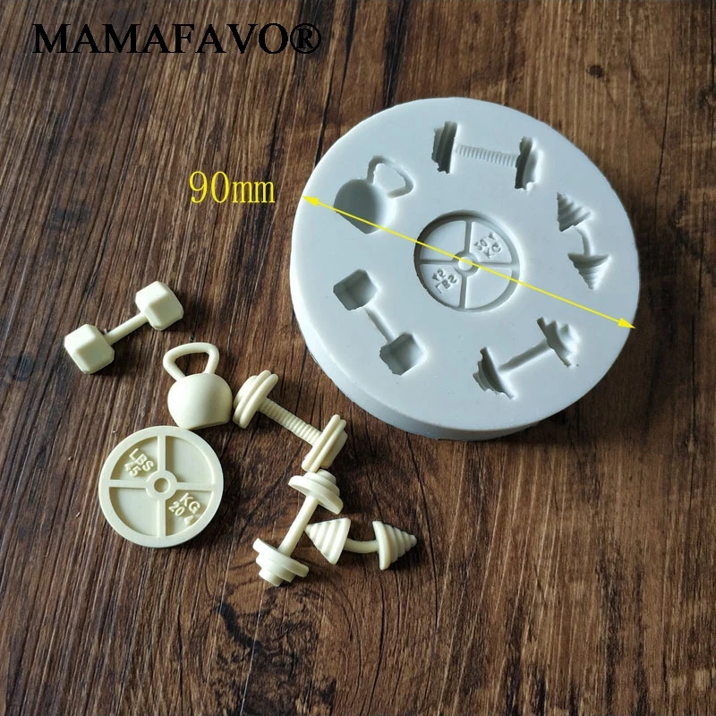 Cake Tools Sports Fitness Workout Exercise Dumbbell Silicone Mold Decorating Cupcake Decorating Gumpaste Fondant Cake Tool K272