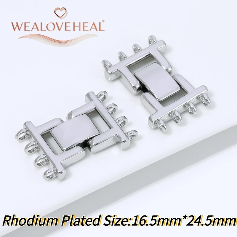 armband verschluss, 18K vergoldeter Messing-Mehrstrang-Kastenverschluss für Perlenketten und Armbänder, 2, 4, 8-reihiger Verbinder, DIY Schmuckherstellungszubehör, Verschluss – Detail 24