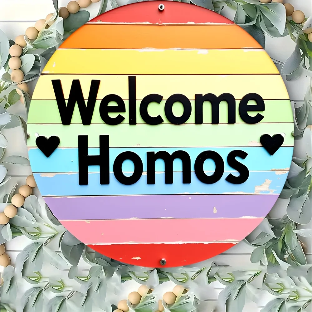 CIFBUY Vintage Rainbow Heart Metal Sign, Waterproof Aluminum Wall Art, Rustproof Decor For Indoor Outdoor Cafe Restaurant Home