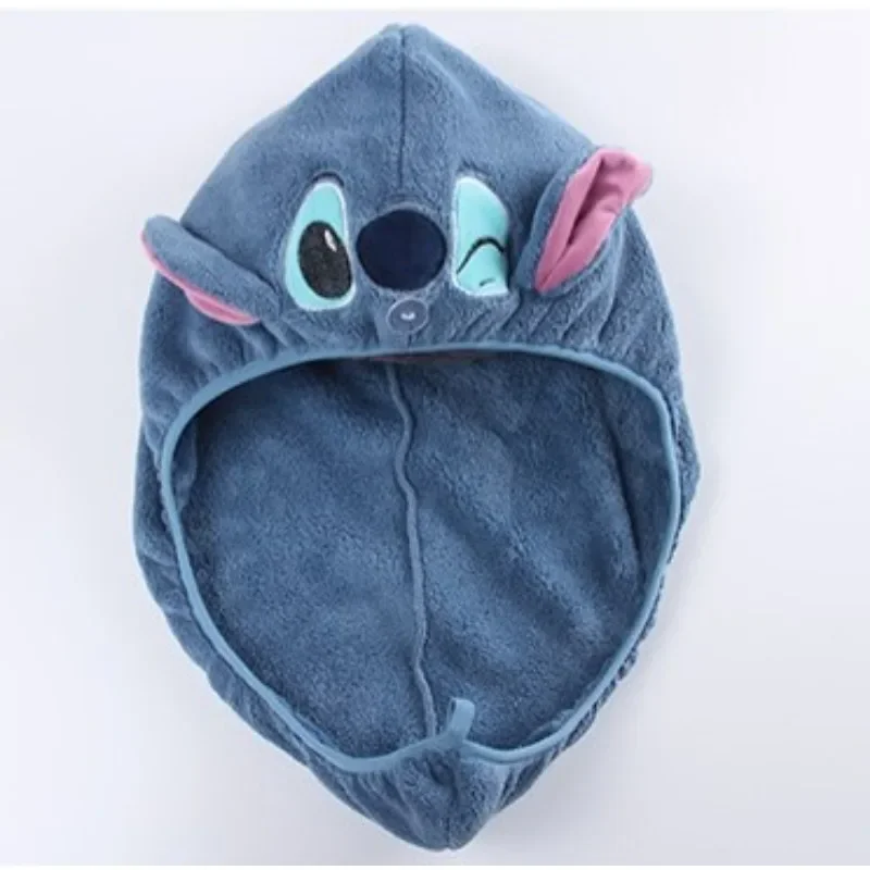 Bonnet de séchage des cheveux Disney Stitch pour enfants, accessoires décoratifs de dessin animé mignon, fournitures scolaires, serviettes Anime, jouets Cosplay, cadeaux