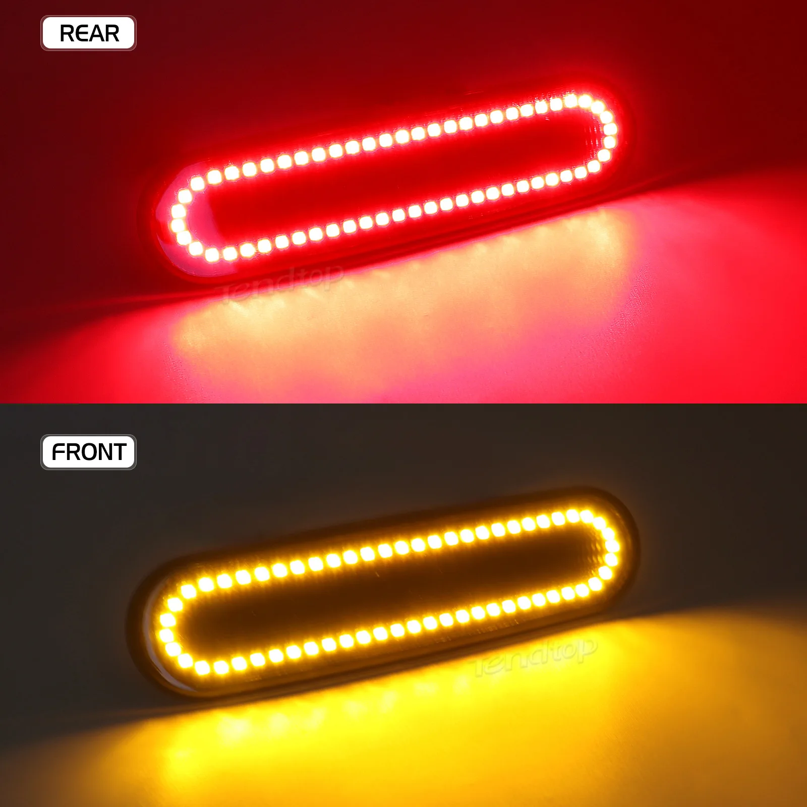 

4Pcs Front Rear Amber & Red Side Marker Light For 2002 2003 2004 2005 Honda Civic Si EP3 3 Door Flashing LED Turn Signal Light