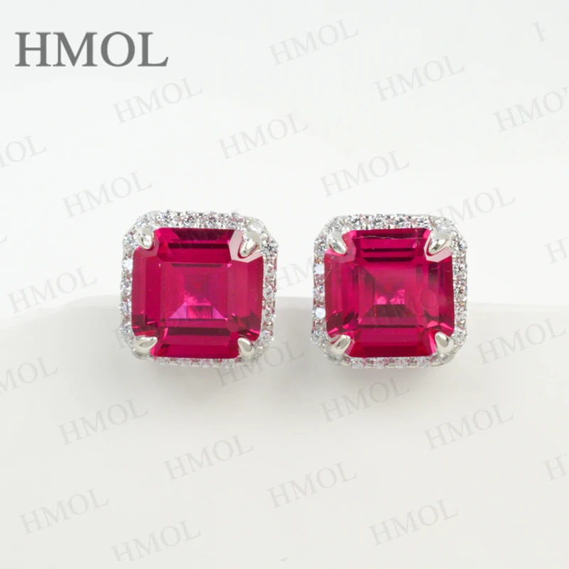 Kolczyki na zamówienie, sztuczne kamienie szlachetne (szmaragd/ruby/szafir), srebro próby 925, prezent, hipoalergiczne, odporne na blaknięcie, sprzedaż bezpośrednio od producenta.