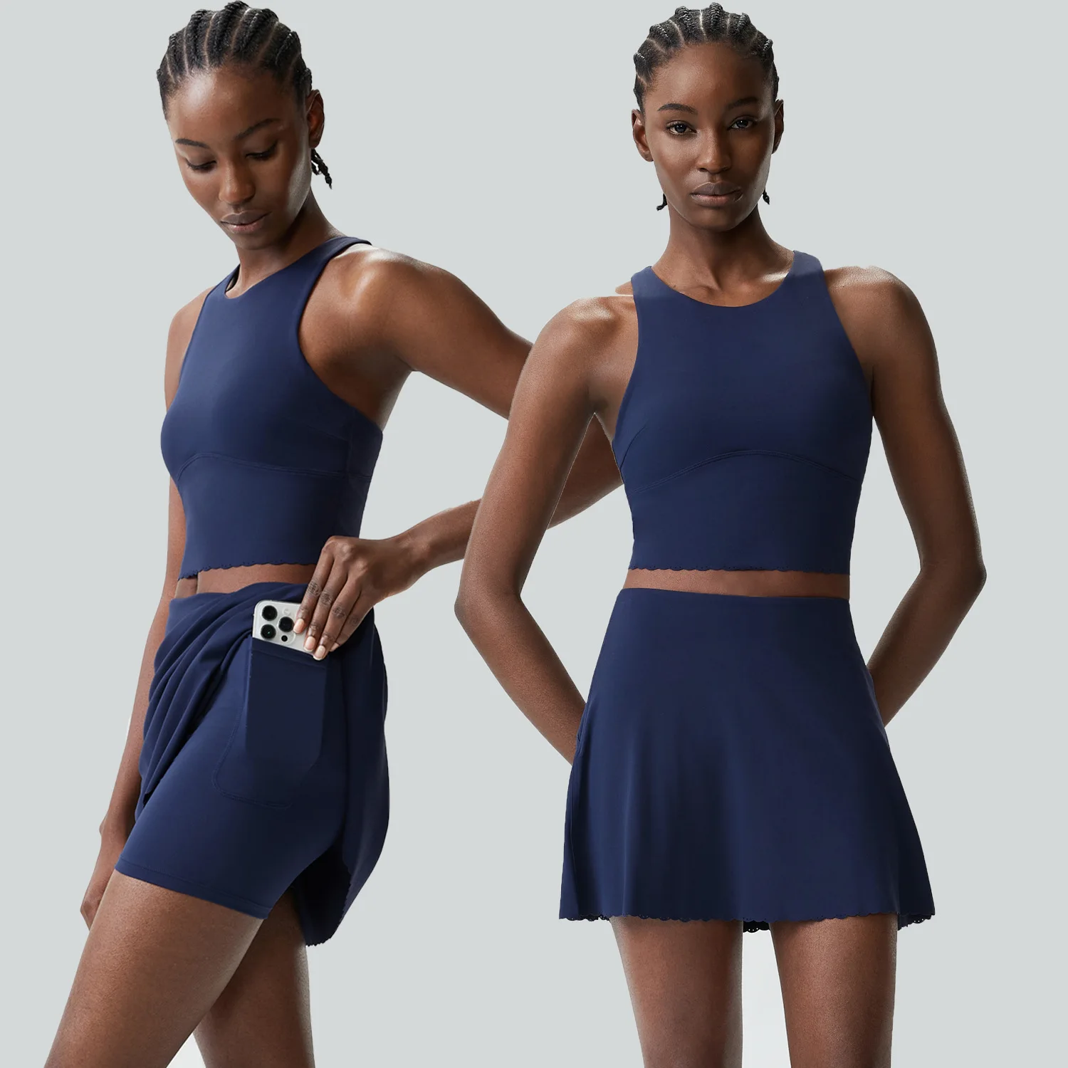 Tennis Suit Women's Lace Tennis Skirt Suit 2-piece Golf Suit Quick-drying Badminton skirt set workout clothes for women gym set - view 3