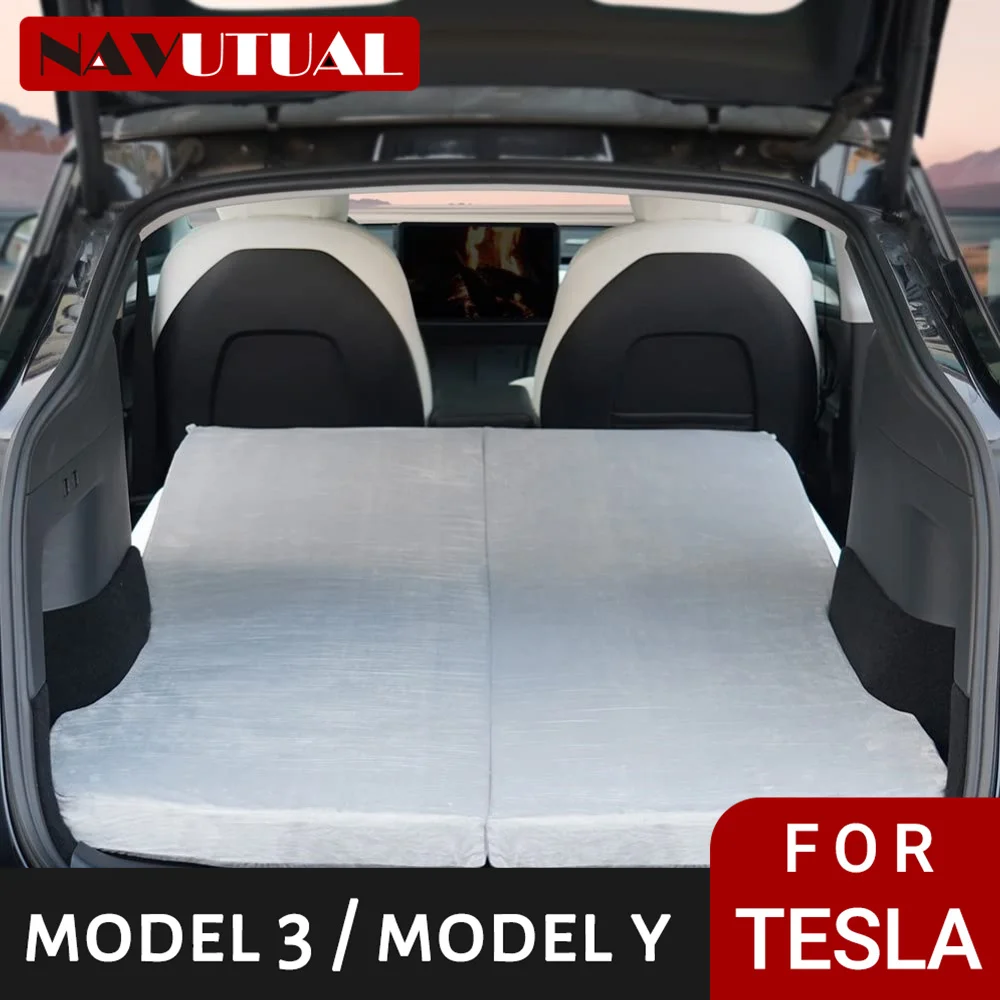 Camping Mattress for Tesla Model Y/X CertiPUR Memory Foam Mattress, Storage Bag & Sheet Provided, Portable, in Car Sleeping