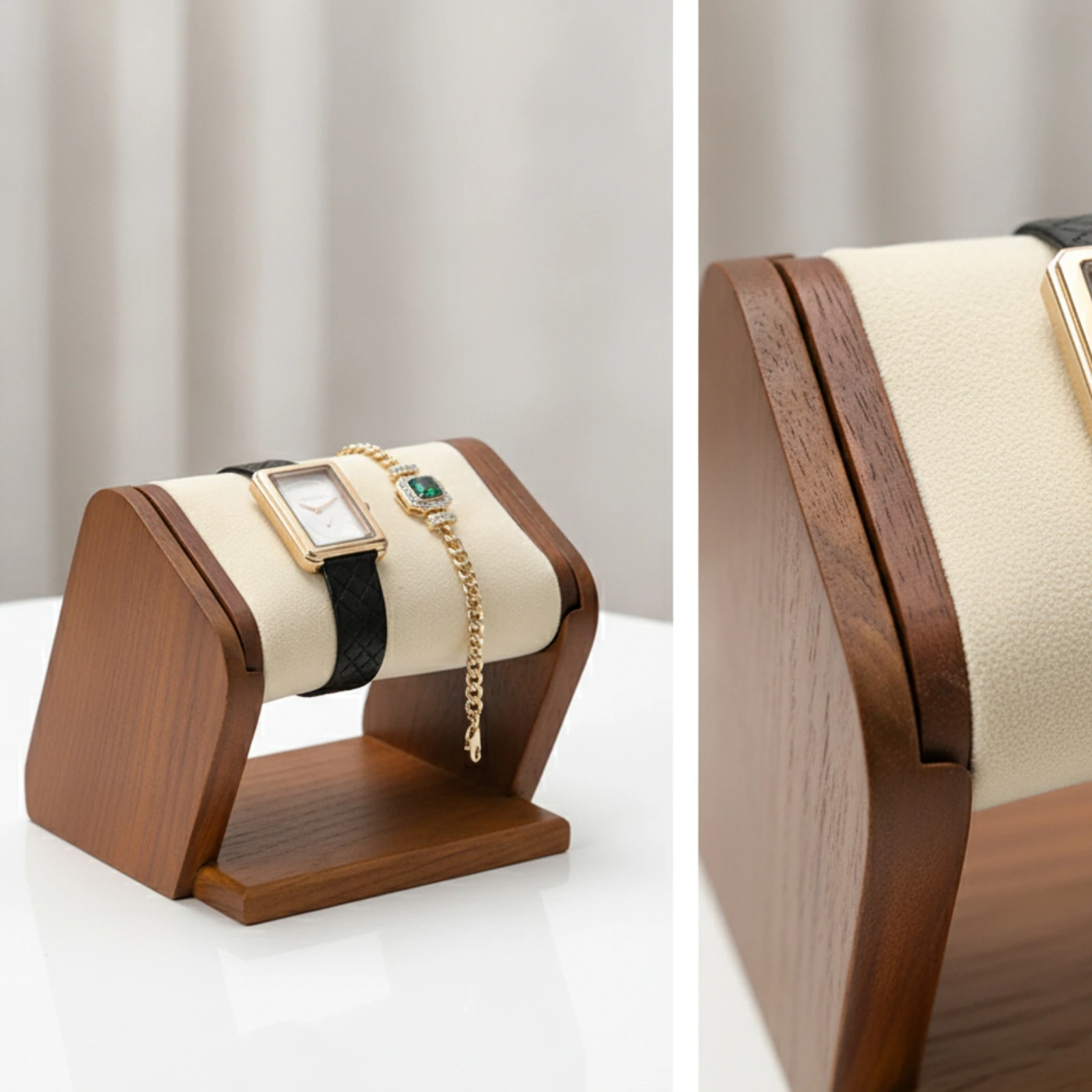 Watch Stand with Padded Support Compact Watch Display Stand Space-Saving Giftable for Collectors, Dresser, Countertop