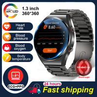 2023 New Women Men Smart Watch Non-Invasive Blood Glucose Blood Pressure Precise Body Temperature Health Watches For Android IOS