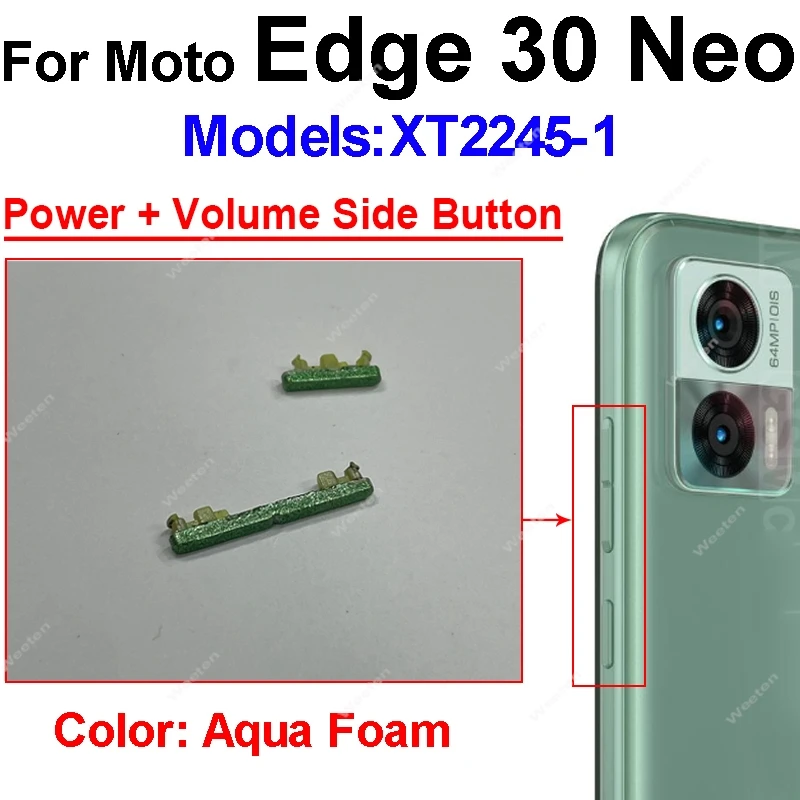 Pulsante del Volume di alimentazione per Motorola MOTO Edge 30 Neo Edge 30Neo On OFF Volume di alimentazione chiave laterale Flex Cable Parts