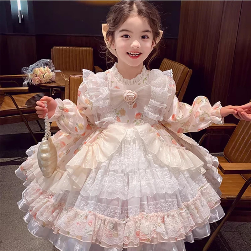 

2-9T spring autumn children kids girls cute full sleeve party dress
