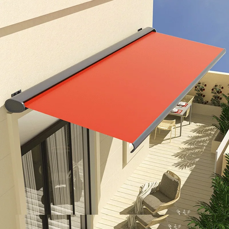 Electric Retract Heavy Duty Awning Outdoor Holding Mount Retractable Sunshades Motorize Full Cassette Awning