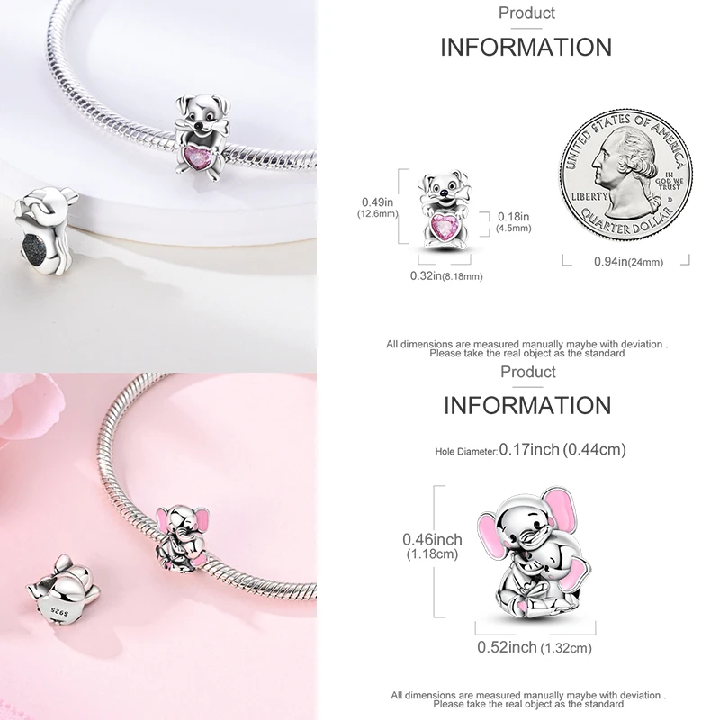 10 Stück 925 Sterling Silber Charm-Perlen Schmetterling Kleeblatt Elefant Baum des Lebens Original DIY Armband Halskette Schmuckherstellung – Detail 4