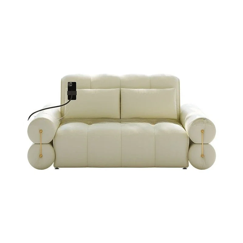

Leather smart electric sofa bed, dual-purpose automatic small apartment single folding